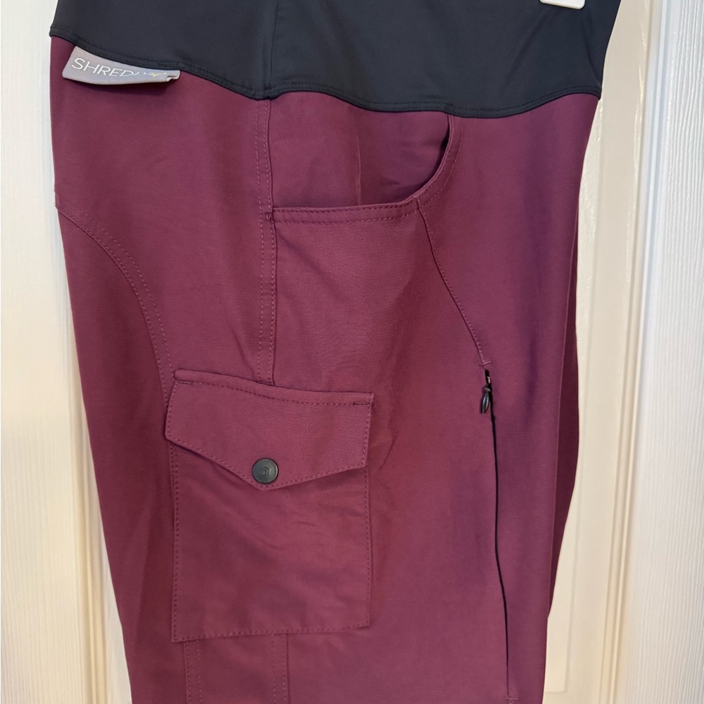 Women's Athletic Shorts - Black and Burgundy